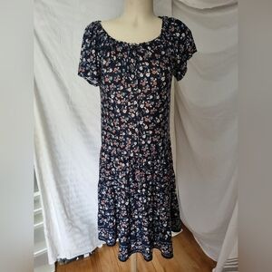 Max Studio Black and White Flutter Sleeve Maxi Sundress, Size XS